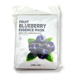 Маска для лица тканевая с экстрактом черники, FRUIT Blueberry ESSENCE MASK, LEBELAGE, 25 мл