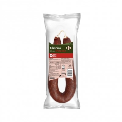 Chorizo extra picante Carrefour sin gluten sin lactosa 280 g.