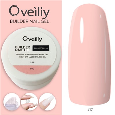 Oveiliy, Моделирующий гель-пластилин Builder Nail Gel #12, 15 мл