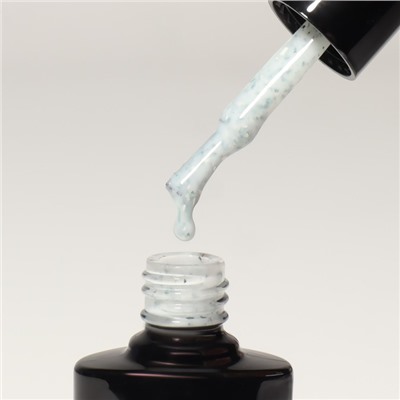 Гель лак для ногтей, «MILK POTAL», 3-х фазный, 8мл, LED/UV, цвет белый/серебристый (01)