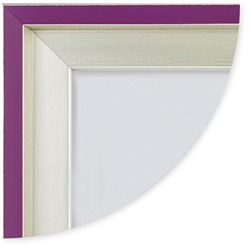 Рамка для сертификата Метрика 30x40 Alisa пластик серебро с фиолетовым, с пластиком		артикул 5-42203