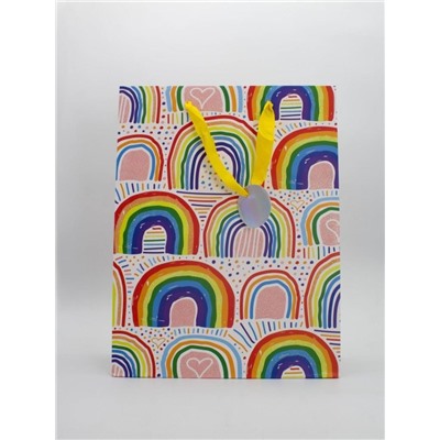 Пакет подарочный «Funny rainbow», yellow (32*42*11.5)