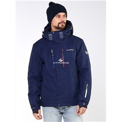 Мужская зимняя горнолыжная куртка темно-синего цвета 1947TS