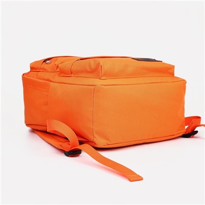 Рюкзак на молнии, RISE, 2 наружных кармана, цвет оранжевый