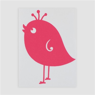 Термотрансфер «Маленькая птичка», 4,5 × 6 см, 5 шт, цвет розовый