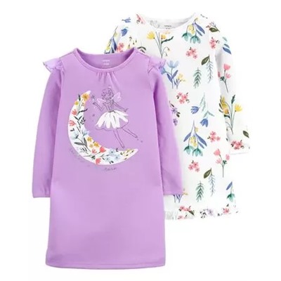 2 пары ночных рубашек с цветочным рисунком феи