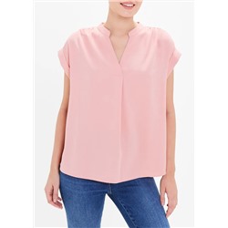 Pink Short Sleeve Grandad Collar Shirt