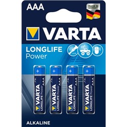 Батарейки Varta Longlife Power ААA алкалиновые, 4шт