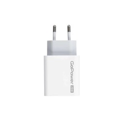 Сетевое зарядное устройство GoPower GPQC08, 1 USB, 1 Type-C, 20 Вт, 3 А, белое