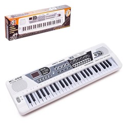 Синтезатор «Музыкант» с микрофоном, 49 клавиш, работает от сети и от батареек, уценка (помята упаковка), уценка