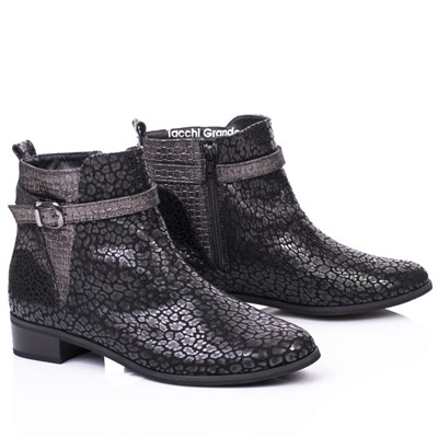 Женские кожаные ботинки Tacchi Grande TG3149 2V Черный Рептилия: Под заказ