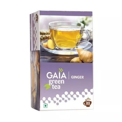Зеленый чай с Имбирем (25 пак, 2 г), Green Tea Ginger, произв. Gaia