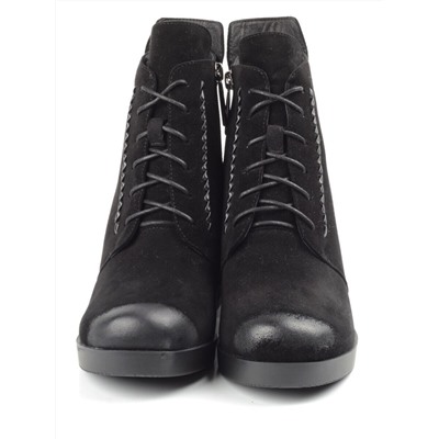 R179-1 BLACK Ботинки зимние женские (натуральная замша, натуральный мех) размер 36