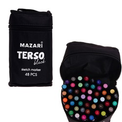 Набор двусторонних маркеров для скетчинга Mazari Terso Black, 48 цветов