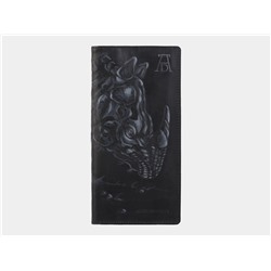 Кожаное портмоне с росписью из натуральной кожи «PR001 Black Носорог Дюрера»