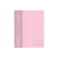 Тетрадь А5 48л кл PROGRESSIVE Розовая пластик обложка на скобе Хатбер 48Т5В1/100/Россия