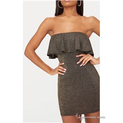 Платье PrettyLittleThing CLU426418, золотой