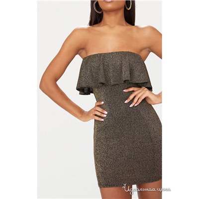 Платье PrettyLittleThing CLU426418, золотой