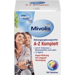 Mivolis Комплексные витамины От А до Z Komplett, более 20 витаминов, 100 шт