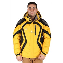 Мужская зимняя спортивная куртка желтого цвета 9455J