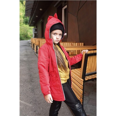 Куртка Дино подростковая демисезонная красная