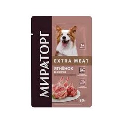 Корм конс.Extra Meat д/взрос.собак ягнёнок в соусе 0,085кг.1/24 к.1010020569