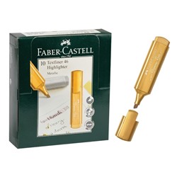 Маркер Текстовыделитель Faber-Castell TL 46 Metallic, мерцающий золотой, 1-5 мм, 154650