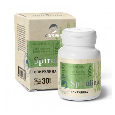 Концентрат пищевой сухой "Спирулина", 30 капсул по 500 мг