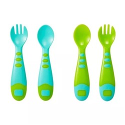 Набор ложек и вилок (2 пары), Easy Grip Spoon and Fork Blue Set, произв. Mothercare