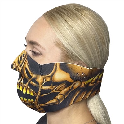 Медицинская антивирусная маска Wild Wear Bonebreaker - Крутая неопреновая маска, полюбившаяся байкерам, велосипедистам, спортсменам. Яркий дизайн с брутальным принтом для тех, кто хочет оставаться стильным даже в маске №55