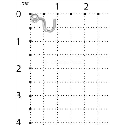 Пирсинг из серебра родированный 404002-550р