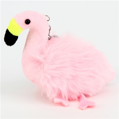 Мягкая игрушка «Фламинго» на брелоке, 10 см, цвет розовый