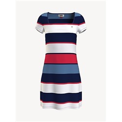 Cap Sleeve Stripe T-Shirt Dress