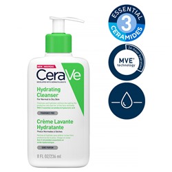 Cerave Hydrating Cleanser Увлажняющий очищающий крем-гель для нормальной и сухой кожи 236 ml