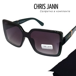 Очки солнцезащитные CHRIS JANN с салфеткой, женские, чёрные, 31930А-CJ0709, арт.219.107