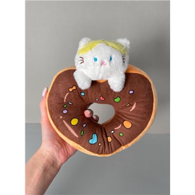 Мягкая игрушка "Cat donut", brown, 20 см