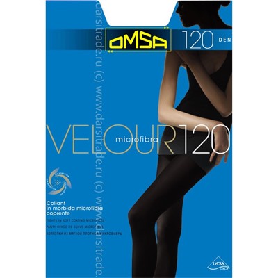 Колготки женские Velour 120 Omsa Дроп 4/Nero