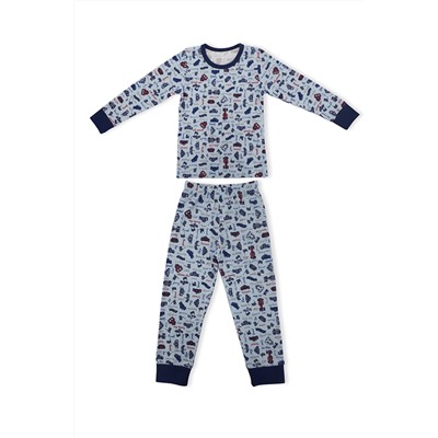 Пижама для мальчика из набивного трикотажа (рис. ассорти) А. 500