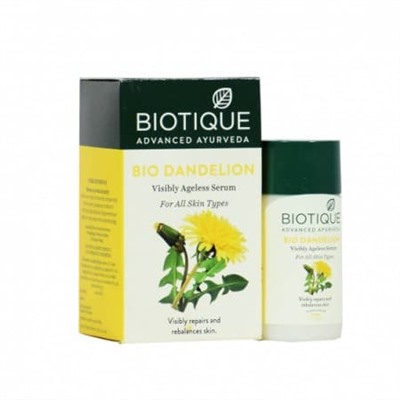 Biotique Bio Dandelion Visibly Ageless Serum 30ml / Био Сыворотка Антивозрастная для Лица с Экстрактом Одуванчика 30мл