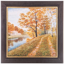 КАРТИНА В РАМЕ "ВЕНГЕ С ЗОЛОТОМ" 30*30 СМ