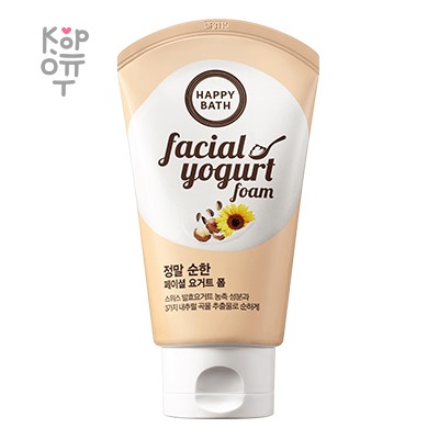 Happy Bath Real Mild Facial Yogurt Foam - Увлажняющая пенка для очень сухой кожи с экстрактом злаков и орехов 120гр.,
