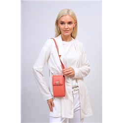 Женская сумка-портмоне на плечо, цвет коралловый