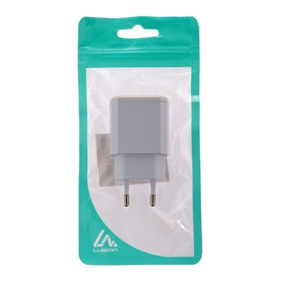 Сетевое зарядное устройство Luazon LN-120AC, 2 USB, 2.1/1 A, белое