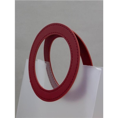 Пакет подарочный (M) "Round handle", red (28*23*11)