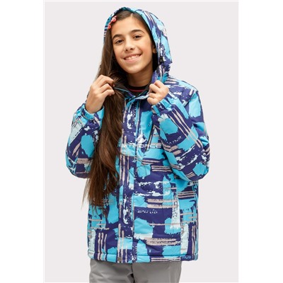 Подростковая для девочки зимняя горнолыжная куртка голубого цвета 1773Gl