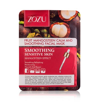 ZOZU, Фруктовая тканевая маска для лица с экстрактом Мангостина Fruit Mangosteen Calm and Smoothing Facial Mask, 25г