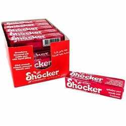 Жвачка Shocker с жидким центром со вкусом клубники 25гр (18шт в блоке)
