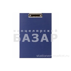 Доска-планшет STAFF EVERYDAY с прижимом А4 (225х316 мм), картон/бумвинил РОССИЯ, синяя, 229052