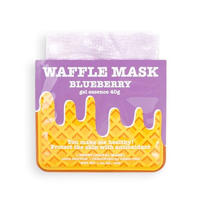 Противовоспалительная вафельная маска для лица Черничное наслаждение Waffle Mask Blueberry, Kocostar 40 г