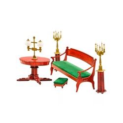 Диван и овальный стол (из гостиной домика Нащокина)